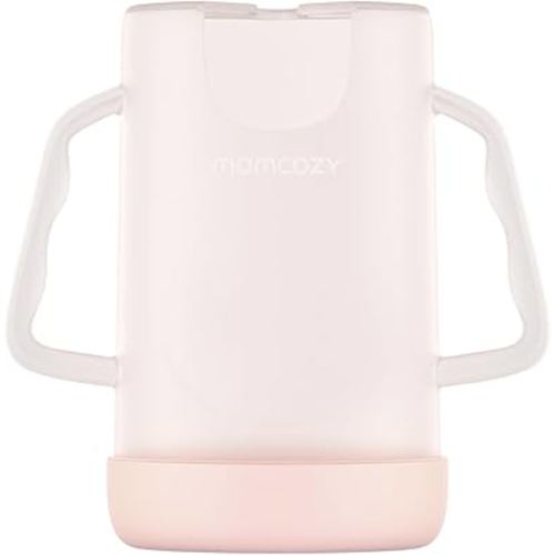Momcozy Squeeze Pouch Holder for Food Pouches and Drink Boxes, Baby Pouch Holder Allows Baby to Self-Feed and Avoid Messes, Baby Food Pouch Holder Handle is Easy to Grip, Comfortable, Pink