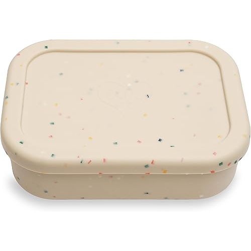 Leak Proof Bento Box Food-Grade Silicone Bento, BPA, Phthalate, Lead, & PVC Free - Bento Lunch Box for Daycare, Kids, & Adults - Leak Resistant Sets With Lids Snack Box Container (Beige)