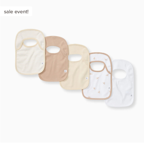 Golden Bee Organic Cotton Baby Bibs 5 Pack