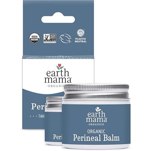 Earth Mama Organic Perineal Balm | Naturally Cooling Herbal Salve for Pregnancy and Postpartum Relief with Witch Hazel & Calendula, Feminine Care Essentials, No Benzocaine or Butane, 2-Oz (2-Pack)