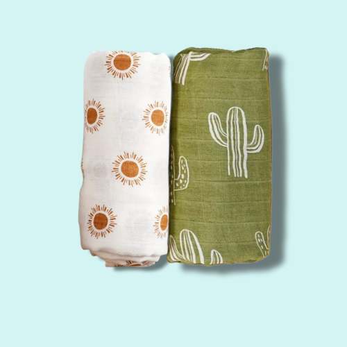 Sunny Cactus Swaddle Duo