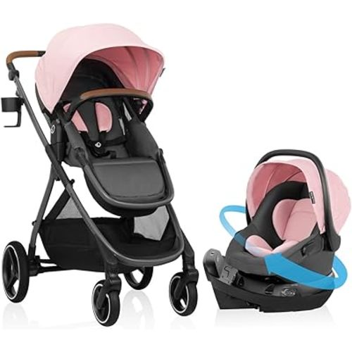 Evenflo Shyft Intuiti Travel System with Revolve180 LiteMax NXT Rotational Infant Car Seat (Amaranth Pink)