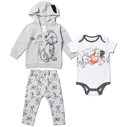 Disney Classics Winnie the Pooh Mickey Mouse Baby Hoodie Bodysuit and Pants 3 Piece Outfit Set (Newborn - 24 Months)