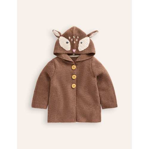 Novelty Knitted Jacket - Milk Chocolate Brown Deer - 9-12 MO