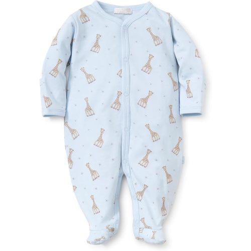 kissy kissy Baby Boys and Girls 100% Pima Cotton Sophie La Girafe Print Snap Front Footie Pajamas