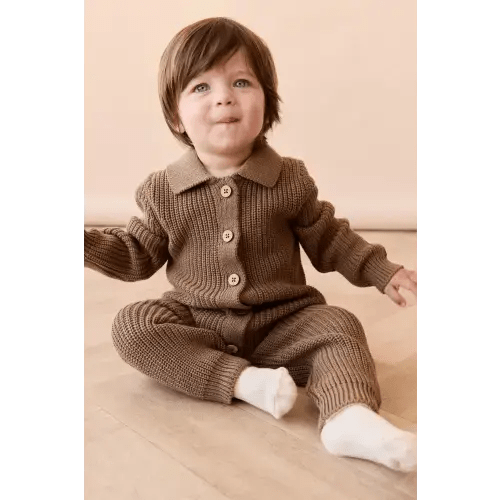 Milan Knitted Onepiece - Pecan – Size 0-3M