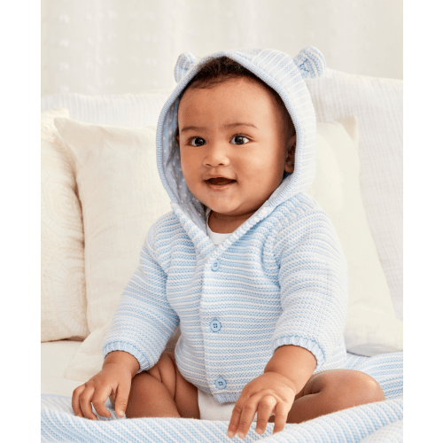 Blue Textured Hoodie