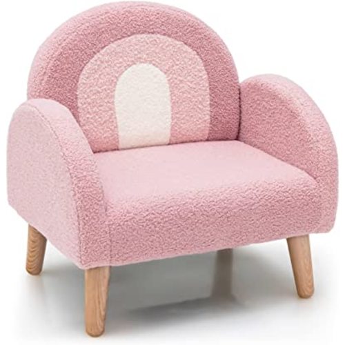 INFANS Kids Sofa, Toddler Armchair with Solid Wooden Frame Anti-Tipping Design Plush Fabric, Upholstered Children Chair for Kindergarten Playroom Preschool, Gift for Boys Girls, Toddler Couch