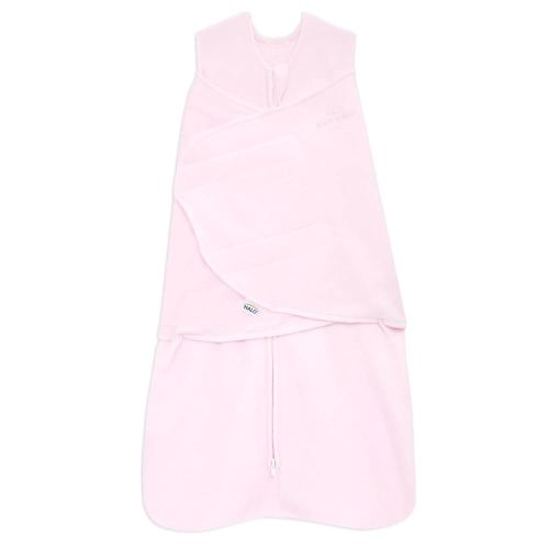HALO Micro-Fleece Sleepsack Swaddle, 3-Way Adjustable Swaddle Blanket, TOG 3.0, Soft Pink, Newborn, 0-3 Months