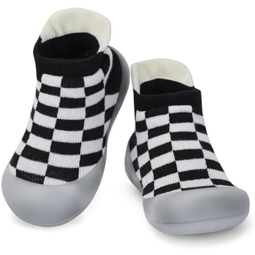 BACSAC Infant Walking Shoes Baby Sock Shoes with Soft Rubber Sole, Non-Slip Toddler Slippers for boys and girls, Breathable Sneakers