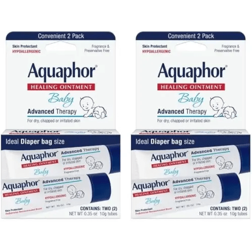 Aquaphor Baby Healing Ointment To-Go Pack - Advanced Therapy for Chapped Cheeks and Diaper Rash -2 Count(Pack of 2)
