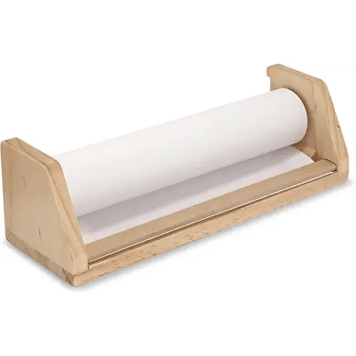 Melissa & Doug Wooden Tabletop Paper Roll Dispenser With White Bond