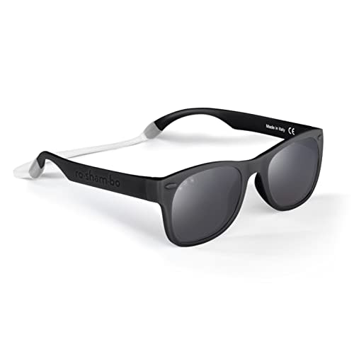 ROSHAMBO Unbreakable Baby Sunglasses with Strap BPA-free – Girls Boys 0-24 months Infants – Polarized Lens, Assembled in USA