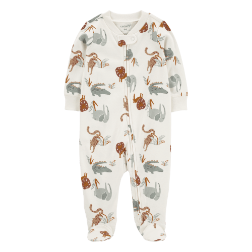 Baby Animal Print 2-Way Zip Cotton Sleep & Play Pajamas - Carter's | Carter's