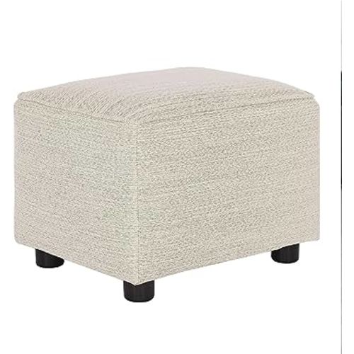 Evolur Holland Upholstered Ottoman in Thunder, Foot Rest Stool for Nursing Moms, Tool-Free Assembly, Made for Every Décor