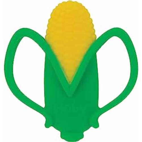 Nuby Veggie Teether for Teething Relief - Soft BPA-Free Baby Teething Toy - 3+ Months - Corn