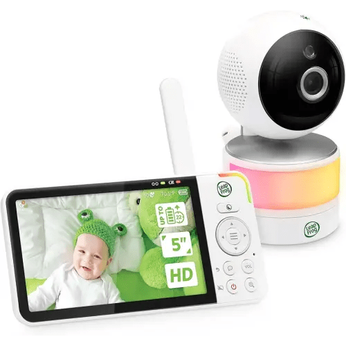 LeapFrog LF915HD Baby Monitor, 5” 720p Screen, 360° Pan & Tilt with 8X Zoom Camera, Color Night Vision, Night Light, Two-Way Intercom, Secure Transmission No WiFi