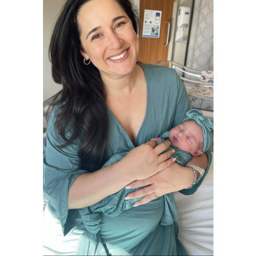 Solid Bamboo Knit Maternity Robe | Caden Lane