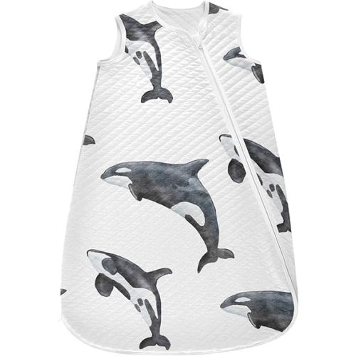 Orca Killer Whale Baby Sleeping Bag Toddler Sleep Sack Baby Wearable Blanket Sleep Suit for Infant Newborn Baby 0-6 Months