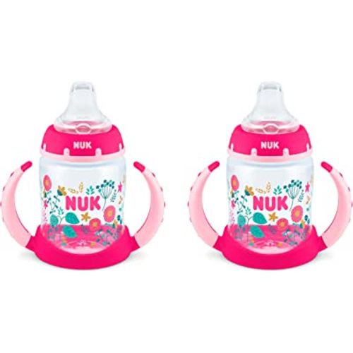 NUK Learner Cup, 5oz, 2-Pack, Flowers – BPA Free, Spill Proof Sippy Cup