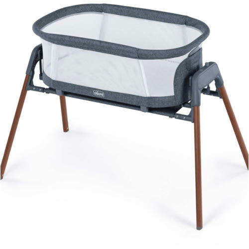 Chicco LullaGlide™ 3-in-1 Stationary Baby Bassinet, Gliding and Portable Bassinet, Waterproof Mattress and Fitted Sheet, Includes Carry Bag | Luna/Grey