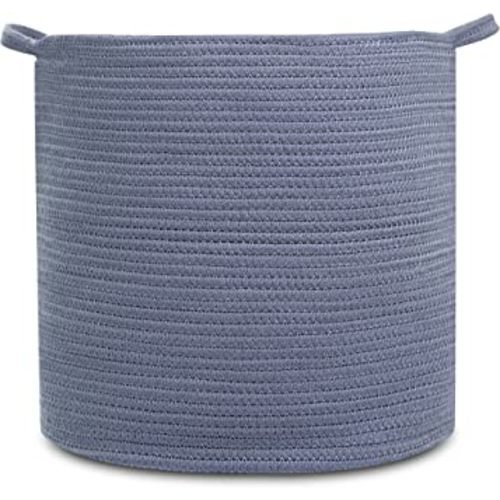 Natemia Rope Storage Basket- Nursery Bin and Toy Organizer (15”x15”x14”), Laundry Basket, Basket for Towels, Pillows and Blankets