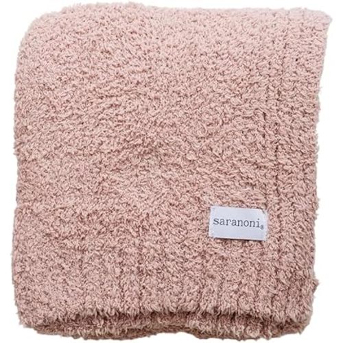 SARANONI Bamboni Luxury Baby Blanket | Plush Blanket for Infant Boys & Girls | Receiving Blanket 30” x 40” | Soft Pink