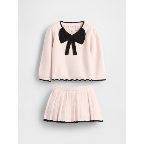 Baby Bow Sweater Skort Set
