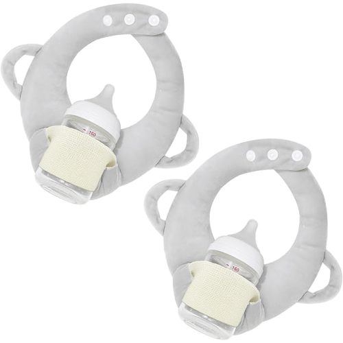 2 Pack Baby Bottle Holder, Bottle Holder for Baby,Hands Free Bottle Holder for Baby,Baby Bottle Holder Hands Free,Bottle Propper for Baby, Newborn Baby Essential(Gray)