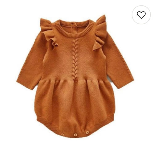 Baby Girls Pumpkin Spice Knit Romper