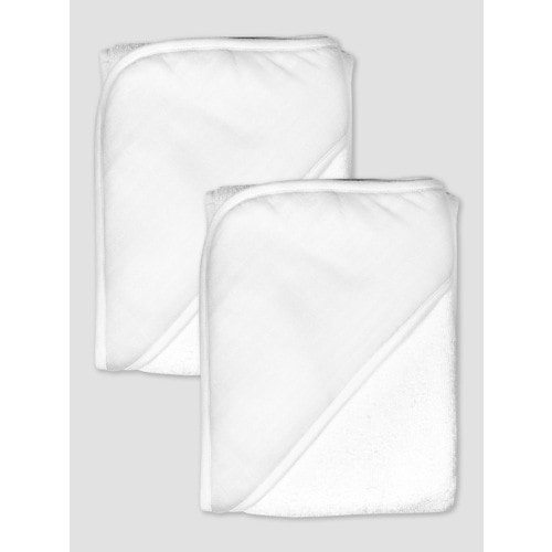 Honest Baby Clothing Two Pack Organic Cotton Hooded Towels in white, size: One Size