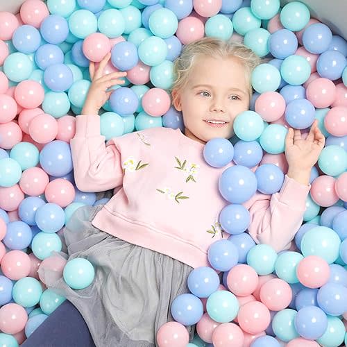 TRENDBOX 100 pcs Macaron Ball Pit Balls Plastic Balls for Ball Pit Pool Playpen Babies Kids Children Birthday Parties