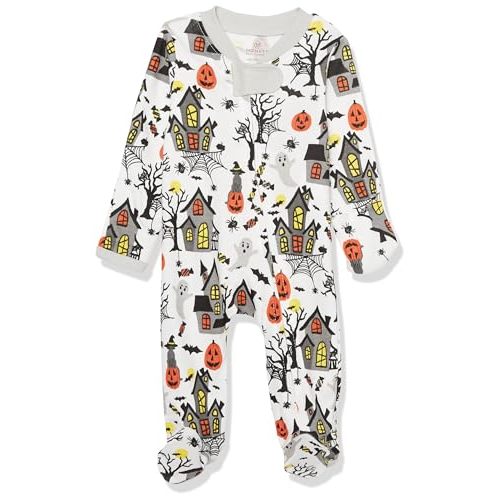 HonestBaby unisex-baby Sleep and Play Footed Pajamas One-piece Sleeper Jumpsuit Zip-front Pjs Organic Cotton for Baby Boys, Unisex