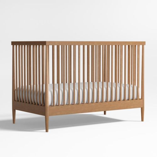 Hampshire Natural Brown Wood Convertible Baby Crib