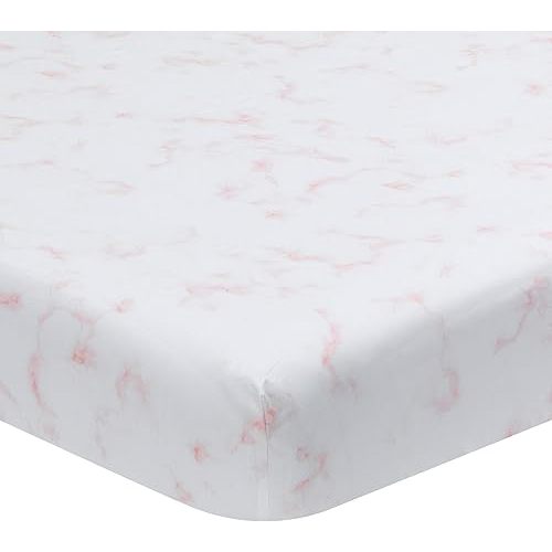 Lambs & Ivy Signature Rose Marble Organic Cotton Fitted Crib Sheet