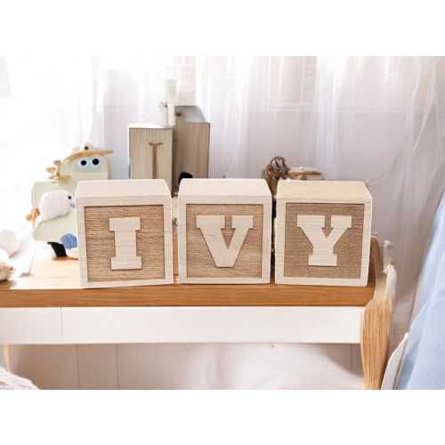 Custom Wooden Name Blocks – Personalized Baby Name Decor, Engraved Alphabet Blocks, Baby Shower & Kids Room Gift