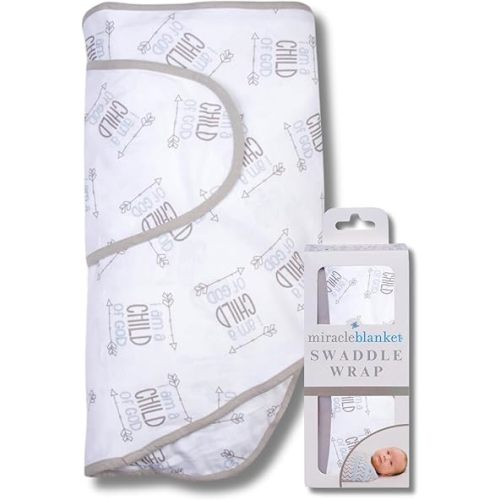 Miracle Blanket Swaddle Wrap – Help Your Newborn Sleep Longer – Soft & Secure Sleep Sack for Infants – Easy-to-Use Swaddling Blanket for a Calm Baby (Child of God)