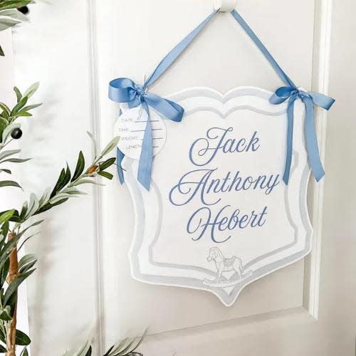 Boy Hospital Door Hanger, Custom Baby Boy or Girl, Personalized Newborn Door Sign, Nursery Décor, Baby Shower Gift, Hospital Room