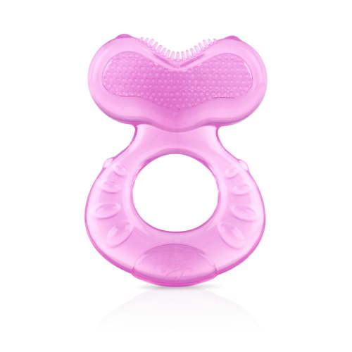 Nuby Teethe-eez Silicone Pink Teether with Case