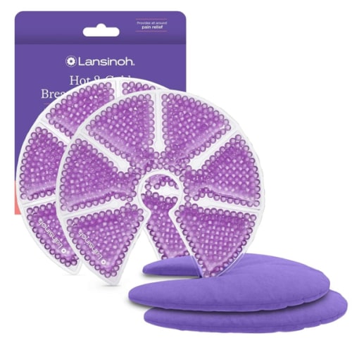 Lansinoh Breast Therapy Packs, Hot and Cold Breast-Pads with 2 Soft Covers, Postpartum Essentials for Nipple Pain Relief, Mastitis, Engorgement, Support for Breastfeeding and Pump Aid, 2 Pack