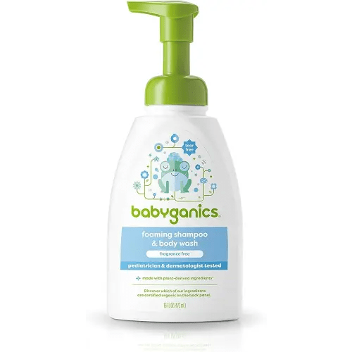 Babyganics Baby Shampoo + Body Wash Pump Bottle, Fragrance Free, 16oz