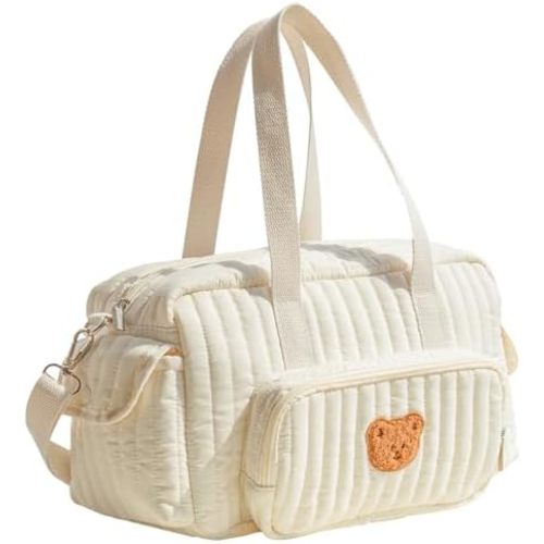 Cute Diaper Tote Bag,Quilted Duffle Bags Kawaii Soft Mommy Hospital Maternity Bag Travel Nappy Storage