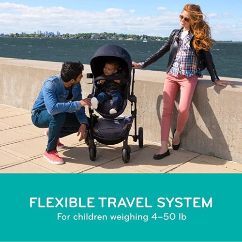 Evenflo Pivot Modular Travel System With SafeMax Car Seat - Only Travel System - Casual Grey