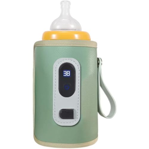 Portable Bottle Warmer Insulation Cover, Baby Milk Heat Keeper Cover with Temperature Adjustment, USB Warmer Bottle Cover for Car Travel