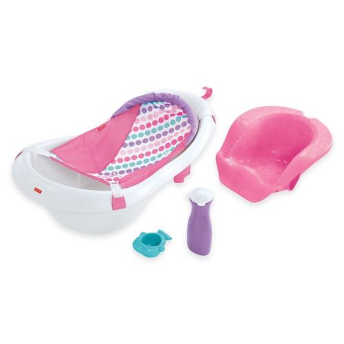 Fisher-Price® 4-in-1 Sling n Seat Bath Tub in Pink/White