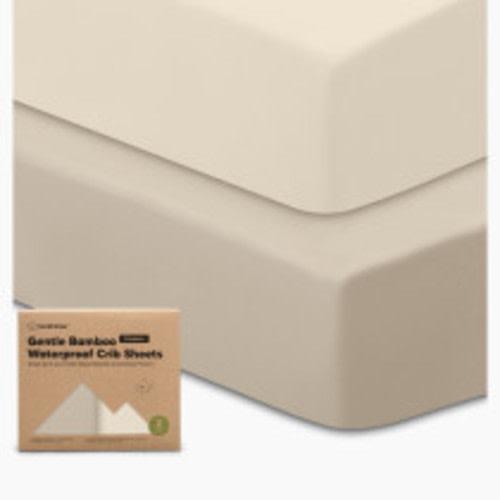 KeaBabies 2-Pack Isla (Protect+) Waterproof Crib Sheets - Ecru