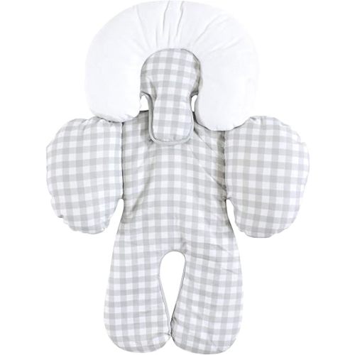 Hudson Baby Unisex Baby Car Seat Body Support Insert, Gray Gingham, One Size
