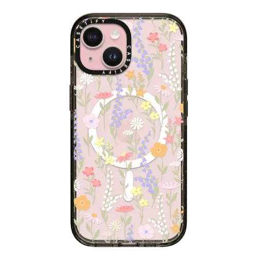 Impact iPhone 15 Case MagSafe Compatible - cute little floral / pastel flowers pattern
