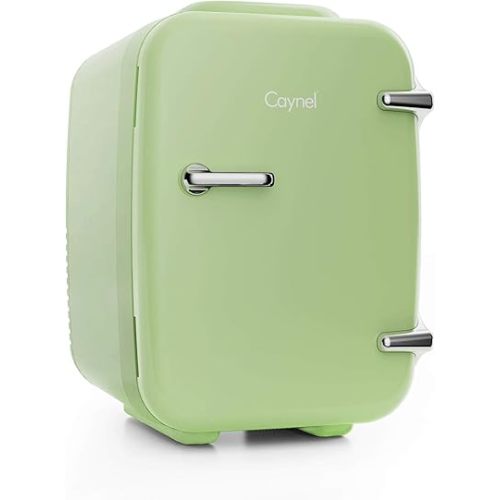 CAYNEL Mini Fridge Portable Thermoelectric 4 Liter Cooler and Warmer for Skincare, Eco Friendly Beauty Fridge For Foods,Medications, Cosmetics, Breast Milk, Medications Home and Travel
