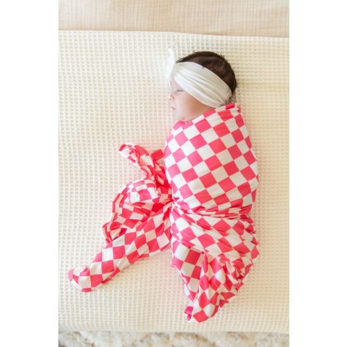 Pink & White Checker Swaddle